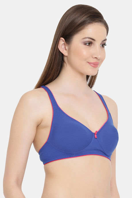 Clovia Double Layered Non Wired Medium Coverage T-Shirt Bra - Blue — image 2