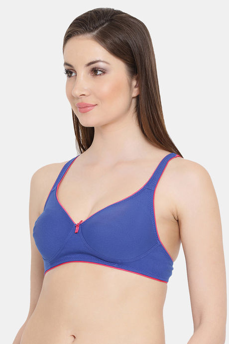 Clovia Double Layered Non Wired Medium Coverage T-Shirt Bra - Blue — image 3