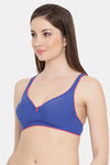 Clovia Double Layered Non Wired Medium Coverage T-Shirt Bra - Blue — thumbnail 3