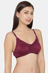 Clovia Double Layered Non Wired Full Coverage T-Shirt Bra - Purple — thumbnail 2
