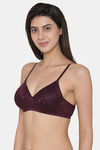 Clovia Padded Non Wired Full Coverage T-Shirt Bra - Purple — thumbnail 3