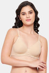 Clovia Padded Non Wired Medium Coverage T-Shirt Bra - Nude — thumbnail 1