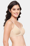 Clovia Padded Non Wired Medium Coverage T-Shirt Bra - Nude — thumbnail 2