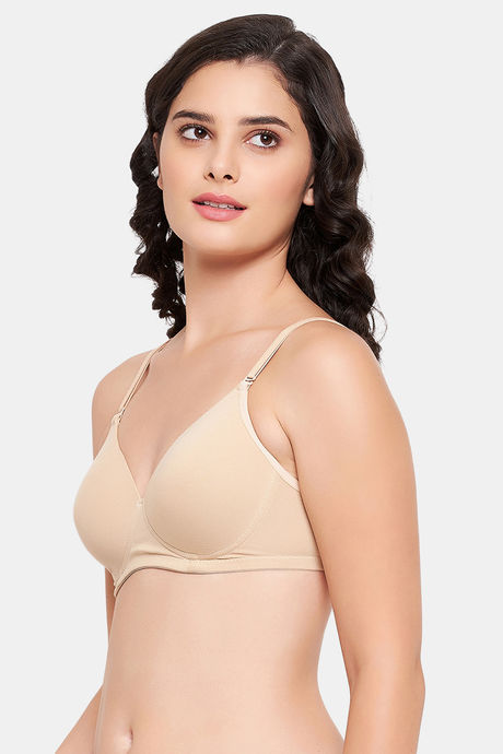 Clovia Padded Non Wired Medium Coverage T-Shirt Bra - Nude — image 3