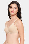 Clovia Padded Non Wired Medium Coverage T-Shirt Bra - Nude — thumbnail 3