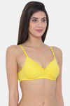 Clovia Padded Non Wired Medium Coverage Push Up Bra - Yellow — thumbnail 2
