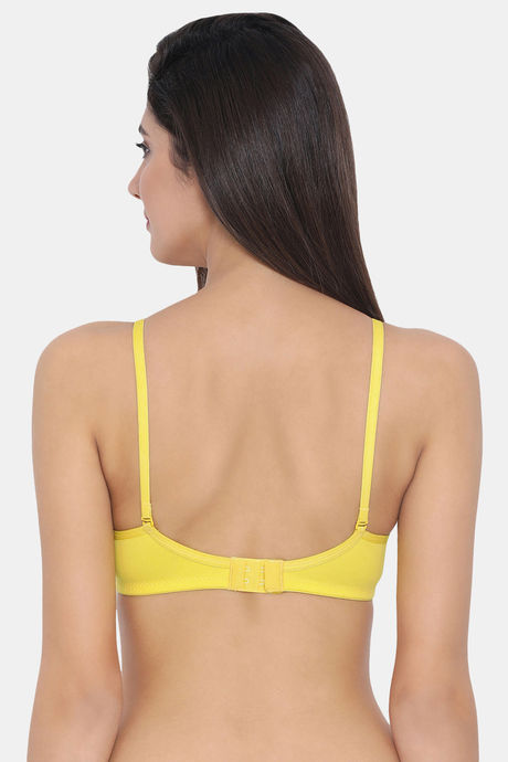 Clovia Padded Non Wired Medium Coverage Push Up Bra - Yellow — image 4