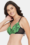 Clovia Padded Non Wired Full Coverage T-Shirt Bra - Green — thumbnail 3