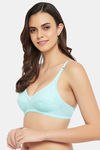 Clovia Double Layered Non Wired Full Coverage T-Shirt Bra - Blue — thumbnail 3