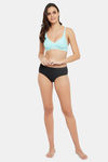 Clovia Double Layered Non Wired Full Coverage T-Shirt Bra - Blue — thumbnail 5