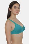 Clovia Double Layered Non Wired Medium Coverage Basic Bra - Green — thumbnail 2
