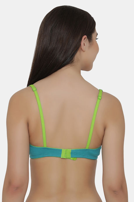 Clovia Double Layered Non Wired Medium Coverage Basic Bra - Green — image 4