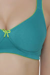 Clovia Double Layered Non Wired Medium Coverage Basic Bra - Green — thumbnail 5