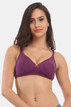 Clovia Double Layered Non Wired Medium Coverage Basic Bra - Purple — thumbnail 1