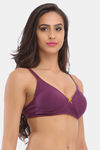 Clovia Double Layered Non Wired Medium Coverage Basic Bra - Purple — thumbnail 2