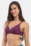 Clovia Double Layered Non Wired Medium Coverage Basic Bra - Purple — thumbnail 3