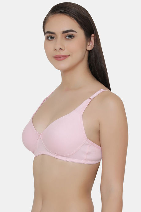 Clovia Double Layered Non Wired Full Coverage Basic Bra - Pink — image 3