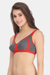 Clovia Double Layered Non Wired Medium Coverage Basic Bra - Red — thumbnail 3