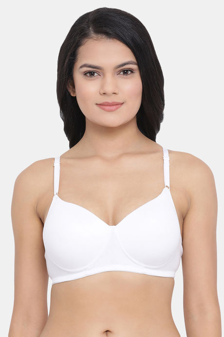 Clovia Lightly Padded  Non Wired Full Coverage T-Shirt Bra - White — image 2