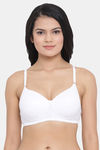 Clovia Lightly Padded  Non Wired Full Coverage T-Shirt Bra - White — thumbnail 2