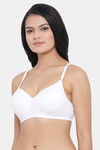 Clovia Lightly Padded  Non Wired Full Coverage T-Shirt Bra - White — thumbnail 4