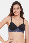 Clovia Lightly Padded  Non Wired Full Coverage T-Shirt Bra - Black — thumbnail 1