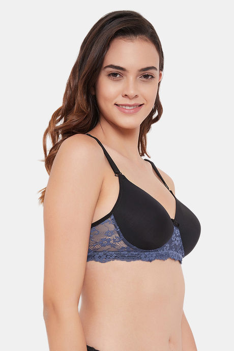 Clovia Lightly Padded  Non Wired Full Coverage T-Shirt Bra - Black — image 2