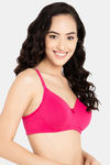 Clovia Padded Non Wired Full Coverage T-Shirt Bra - Magenta — thumbnail 2