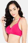 Clovia Padded Non Wired Full Coverage T-Shirt Bra - Magenta — thumbnail 3