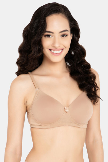 Clovia Padded Non Wired Full Coverage T-Shirt Bra - Nude — image 2