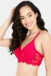Clovia Double Layered Non Wired Full Coverage T-Shirt Bra - Pink — thumbnail 3