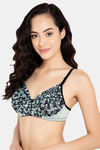 Clovia Padded Non Wired Full Coverage T-Shirt Bra - Black — thumbnail 3
