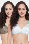 Clovia Lightly Padded Non Wired Full Coverage T-Shirt Bra (Pack Of 2) - Multicolor — thumbnail 1