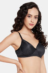 Clovia Padded Non-Wired Full Coverage T-Shirt Bra - Black — thumbnail 2