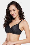Clovia Padded Non-Wired Full Coverage T-Shirt Bra - Black — thumbnail 3