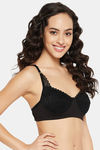 Clovia Double Layered Non Wired Full Coverage T-Shirt Bra - Black — thumbnail 3