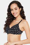 Clovia Padded Non Wired Full Coverage T-Shirt Bra - Black — thumbnail 2