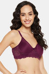 Clovia Padded Non Wired Full Coverage T-Shirt Bra - Purple — thumbnail 3