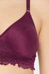 Clovia Padded Non Wired Full Coverage T-Shirt Bra - Purple — thumbnail 5