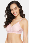 Clovia Padded Non Wired Full Coverage T-Shirt Bra - Pink — thumbnail 2