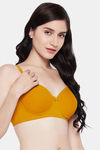 Clovia Padded Non Wired Medium Coverage T-Shirt Bra - Yellow — thumbnail 3