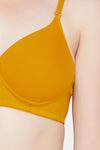 Clovia Padded Non Wired Medium Coverage T-Shirt Bra - Yellow — thumbnail 6