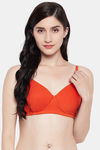 Clovia Padded Non Wired Medium Coverage T-Shirt Bra - Orange — thumbnail 1
