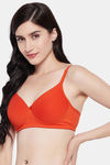 Clovia Padded Non Wired Medium Coverage T-Shirt Bra - Orange — thumbnail 2