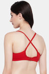 Clovia Padded Non Wired Medium Coverage T-Shirt Bra - Red — thumbnail 5