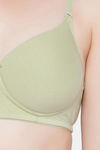 Clovia Padded Non Wired Medium Coverage T-Shirt Bra - Green — thumbnail 6
