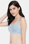 Clovia Padded Non Wired Full Coverage T-Shirt Bra - Blue — thumbnail 2