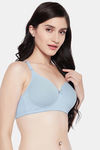 Clovia Padded Non Wired Full Coverage T-Shirt Bra - Blue — thumbnail 3