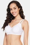 Clovia Double Layered Non Wired Full Coverage T-Shirt Bra - White — thumbnail 2
