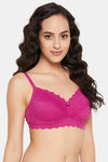 Clovia Double Layered Non Wired Full Coverage Bralette - Magenta — thumbnail 3